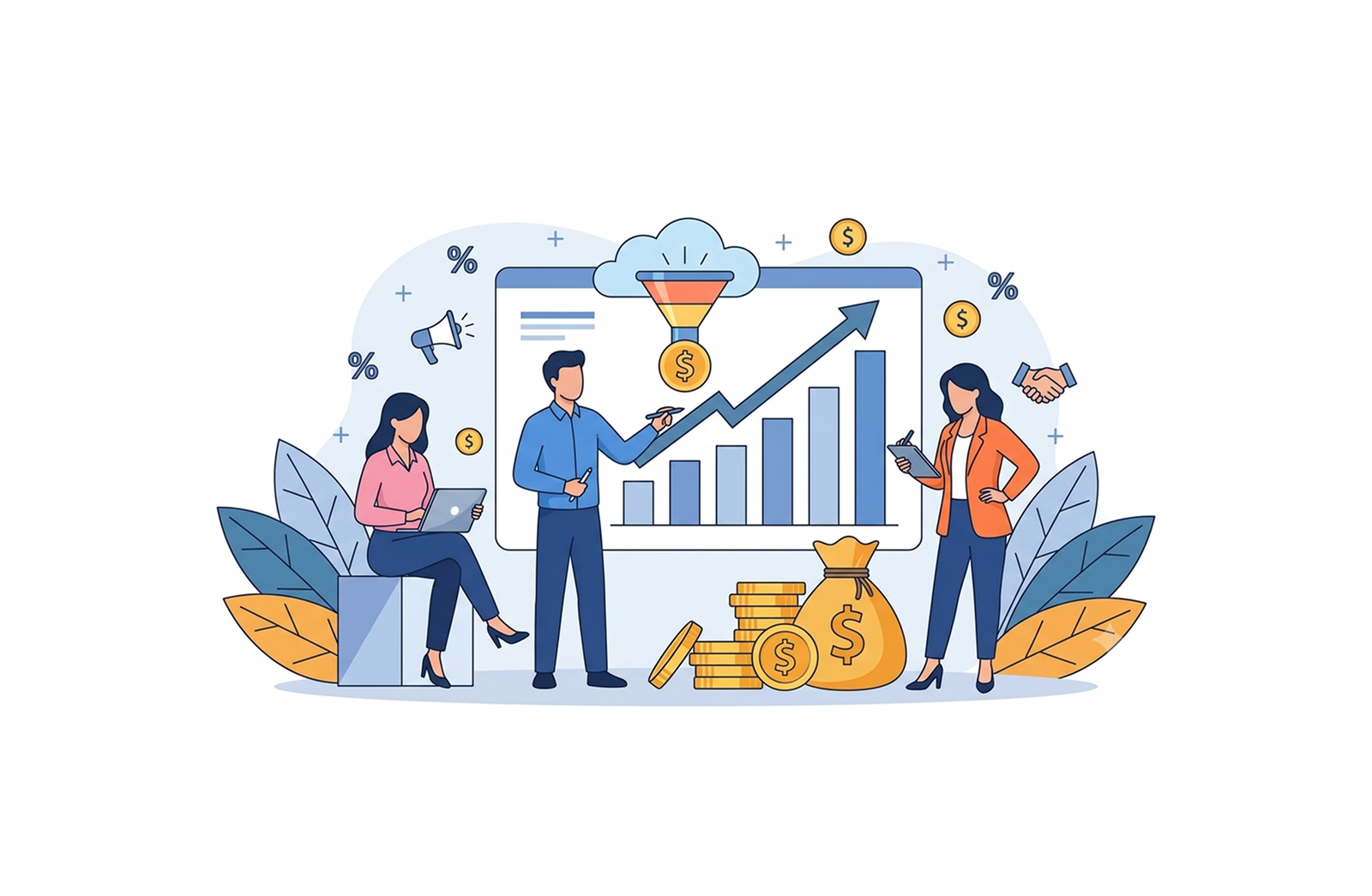 MAGWIL DIGITAL — branding, marketing, and web growth illustration